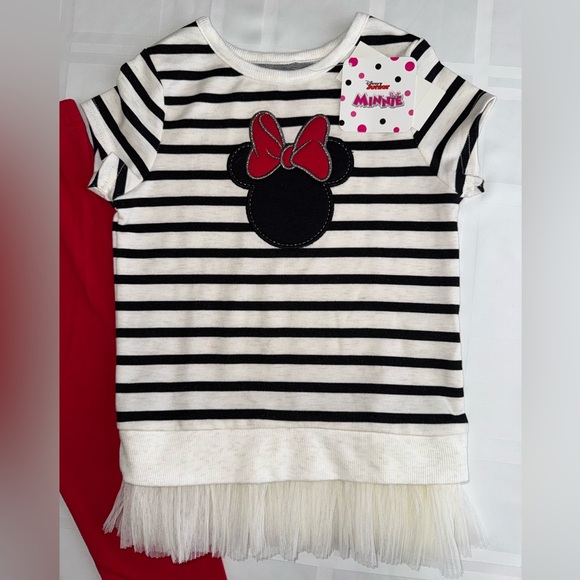 Minnie Mouse Tunic with Ruffle detail & Legging Set NWT Size 4 - Picture 2 of 7